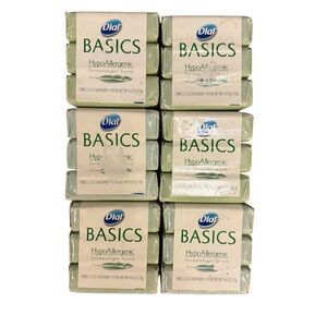 6 x Dial Basics Hypoallergenic 3 Soap Pack 3.2 Oz (18 Total)